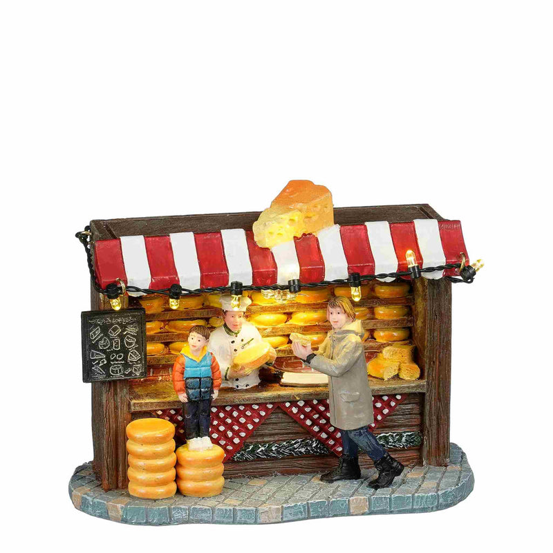 Luville Kerstdorp Cheese Market - 13x6x10 cm - Polyresin - Multi