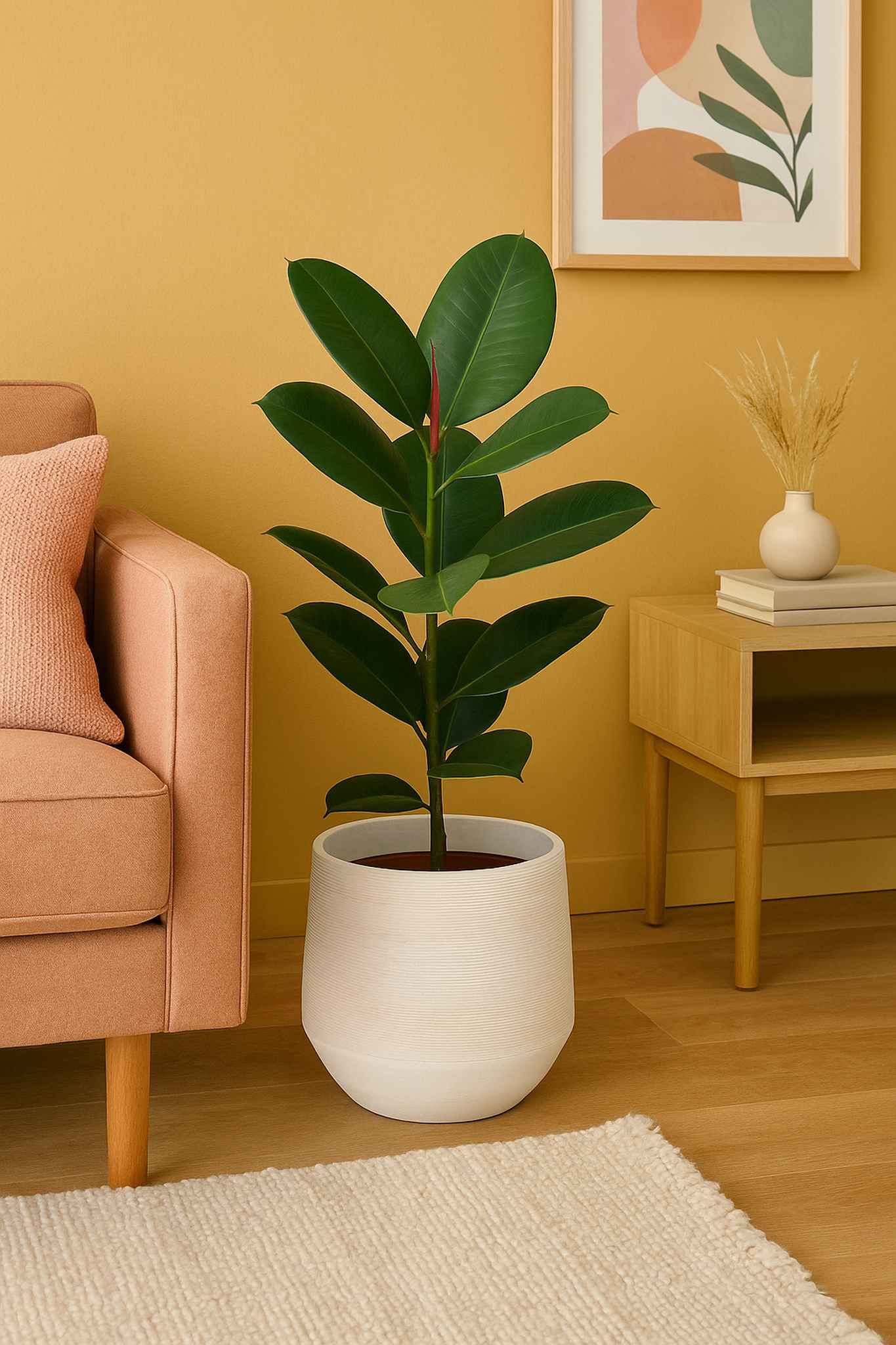 Mica Decorations Evora Bloempot - 37x37x34 cm - Terracotta - Wit