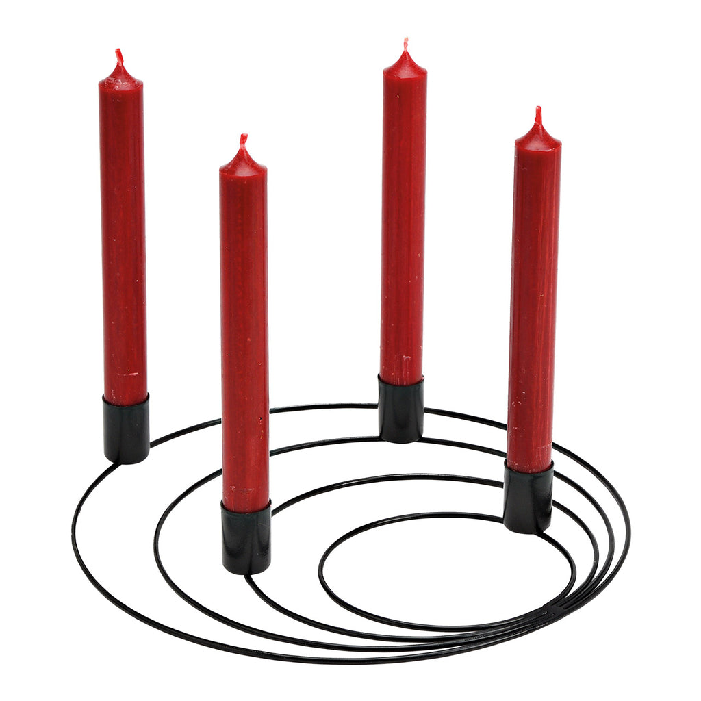 SVJ Kandelaar Adventskrans - 27x27x3 cm - Metaal - Zwart