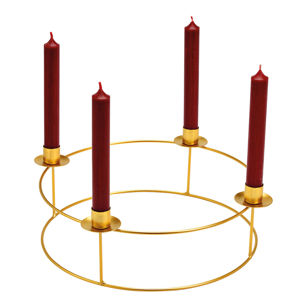 SVJ Kandelaar Adventskrans - 34x34x11 cm - Metaal - Goud