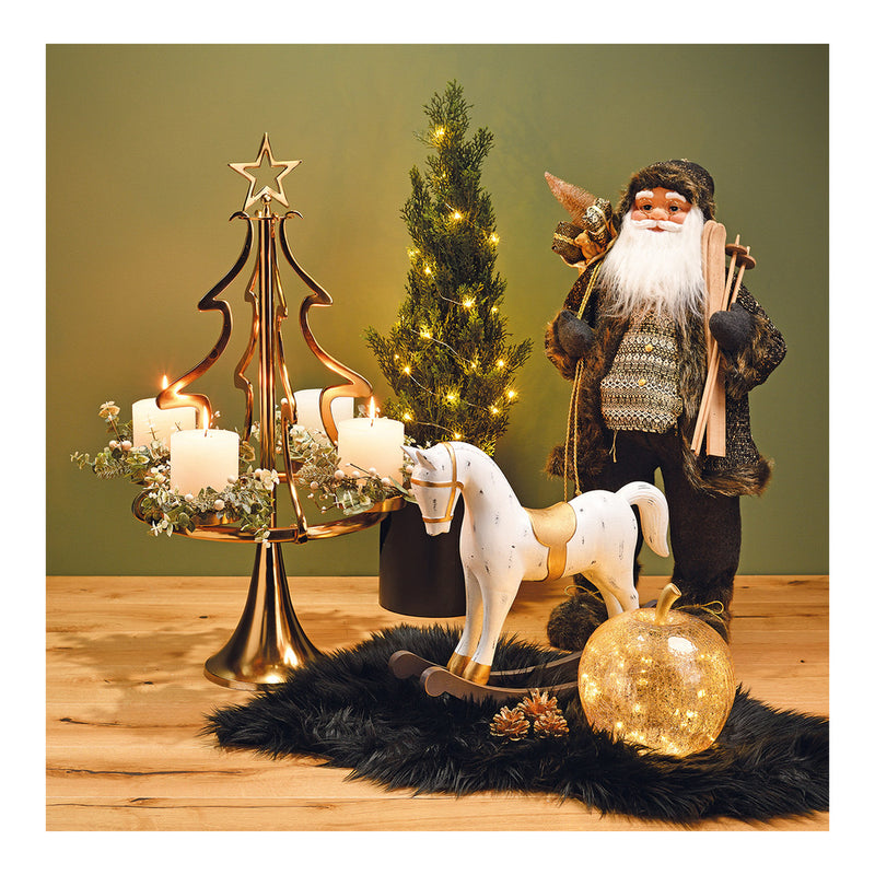 SVJ Tafellamp Appel met 30 LED - 22x22x24 cm - Glas - Goud