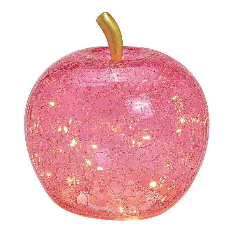SVJ Tafellamp Appel met 30 LED - 22x22x24 cm - Glas - Roze