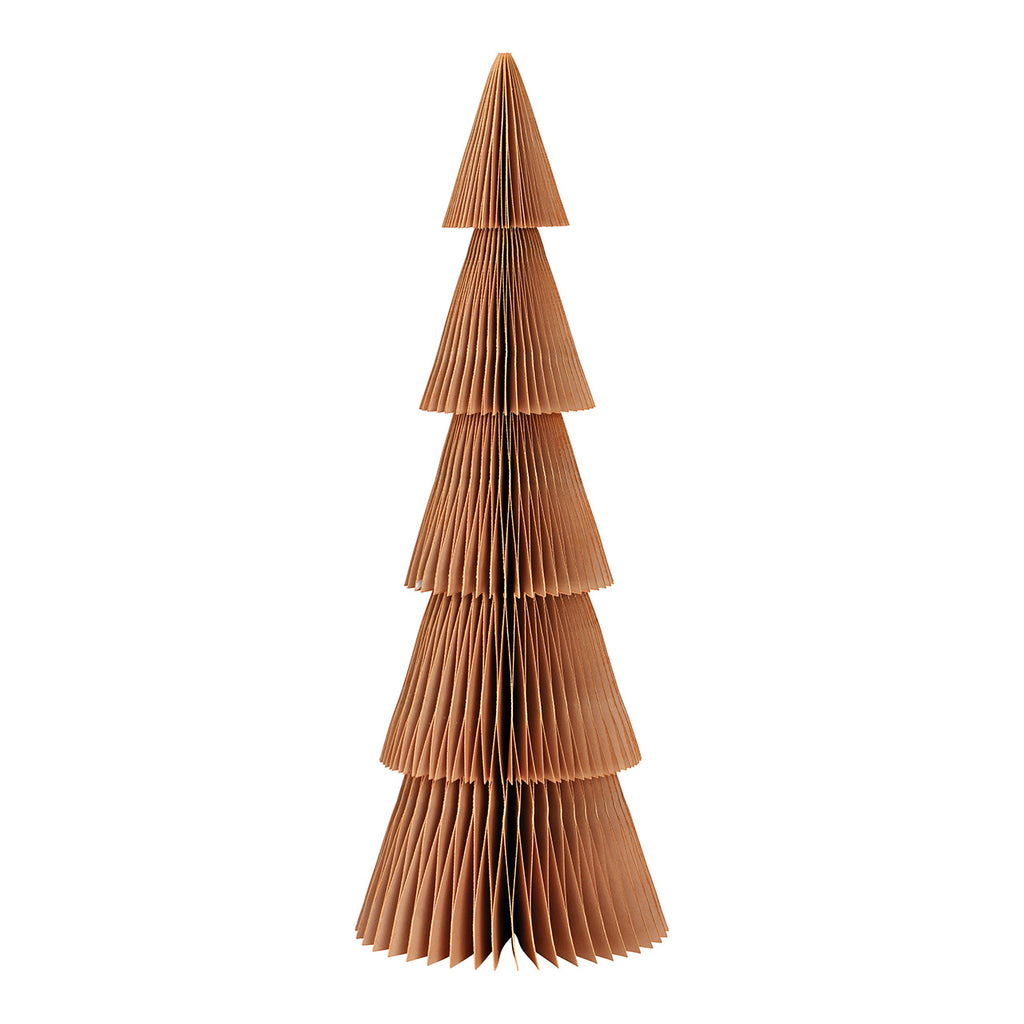 SVJ Kerstversiering Honingraat kerstboomstandaard - 14x14x40 cm - Papier - Beige