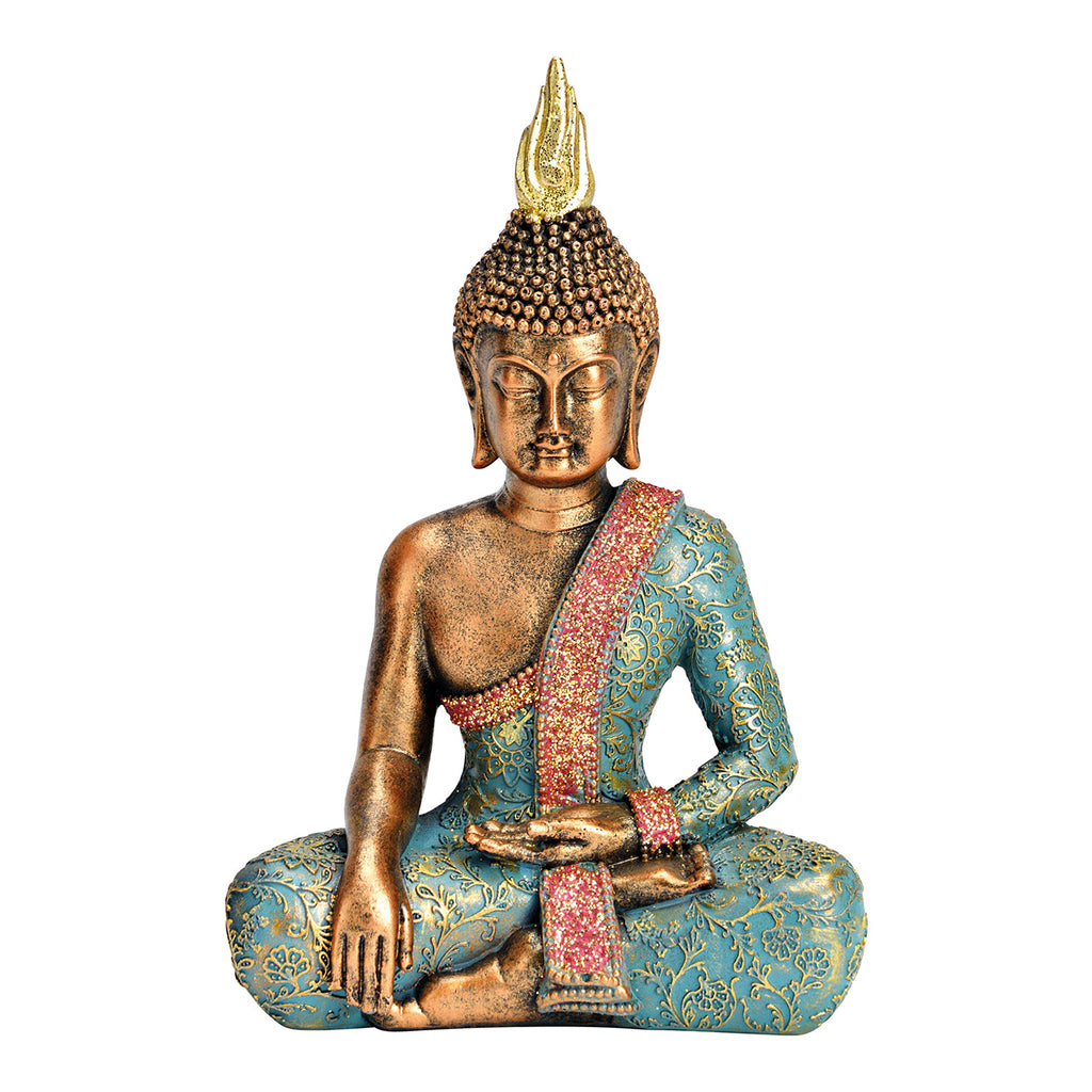 SVJ Deco Object Boeddha - 8x13x21 cm - Polyester - Turqoise
