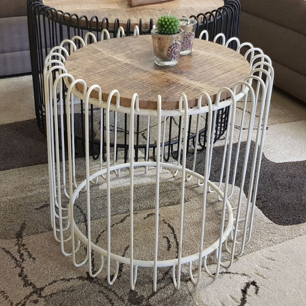 SVJ Bijzettafel York - 70x70x45 cm - Metaal - Wit