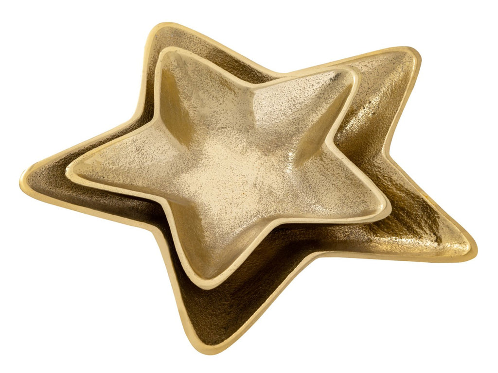 SVJ Schaal - 25x25x3 cm - Aluminium - Goud - Set van 2