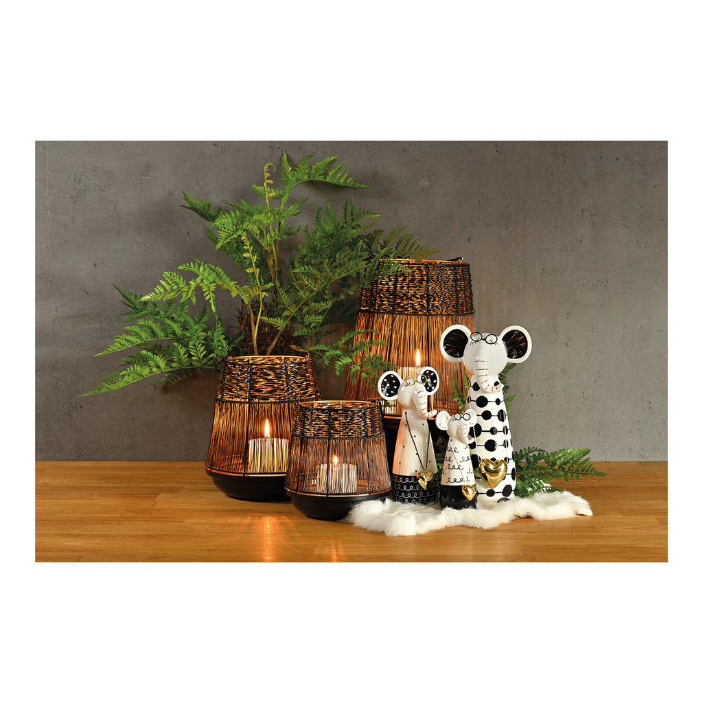 SVJ Deco Object Olifant met bril - 9x11x23 cm - Keramiek - Wit