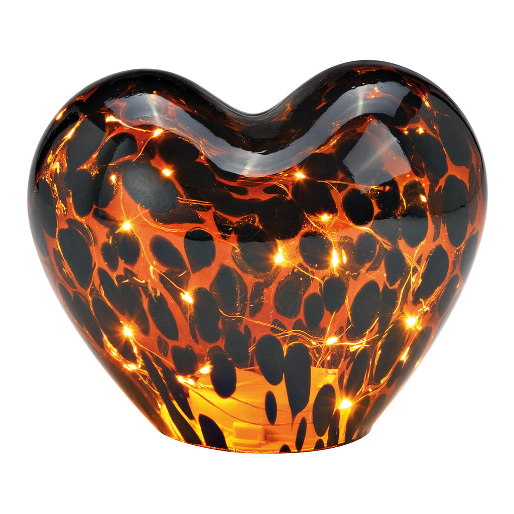 SVJ Kerstverlichting Hart met 20 LED - 11x18x15 cm - Glas - Bruin