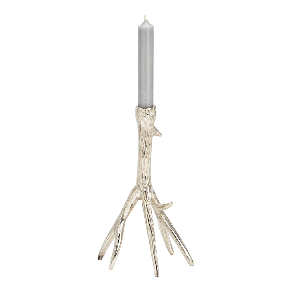 SVJ Kandelaar Gewei - 9x14x24 cm - Metaal - Zilver