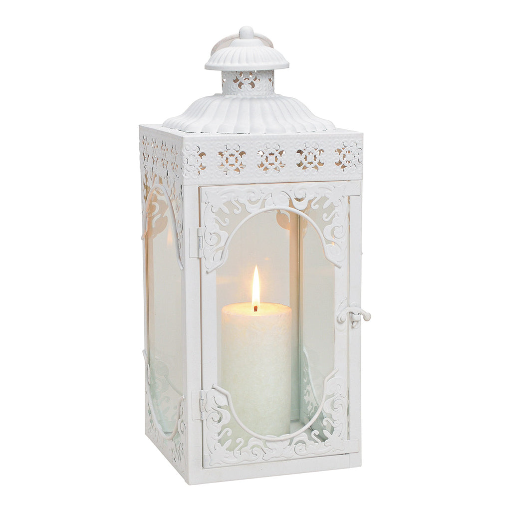 SVJ Lantaarn Vintage - 16x17x39 cm - Metaal - Wit