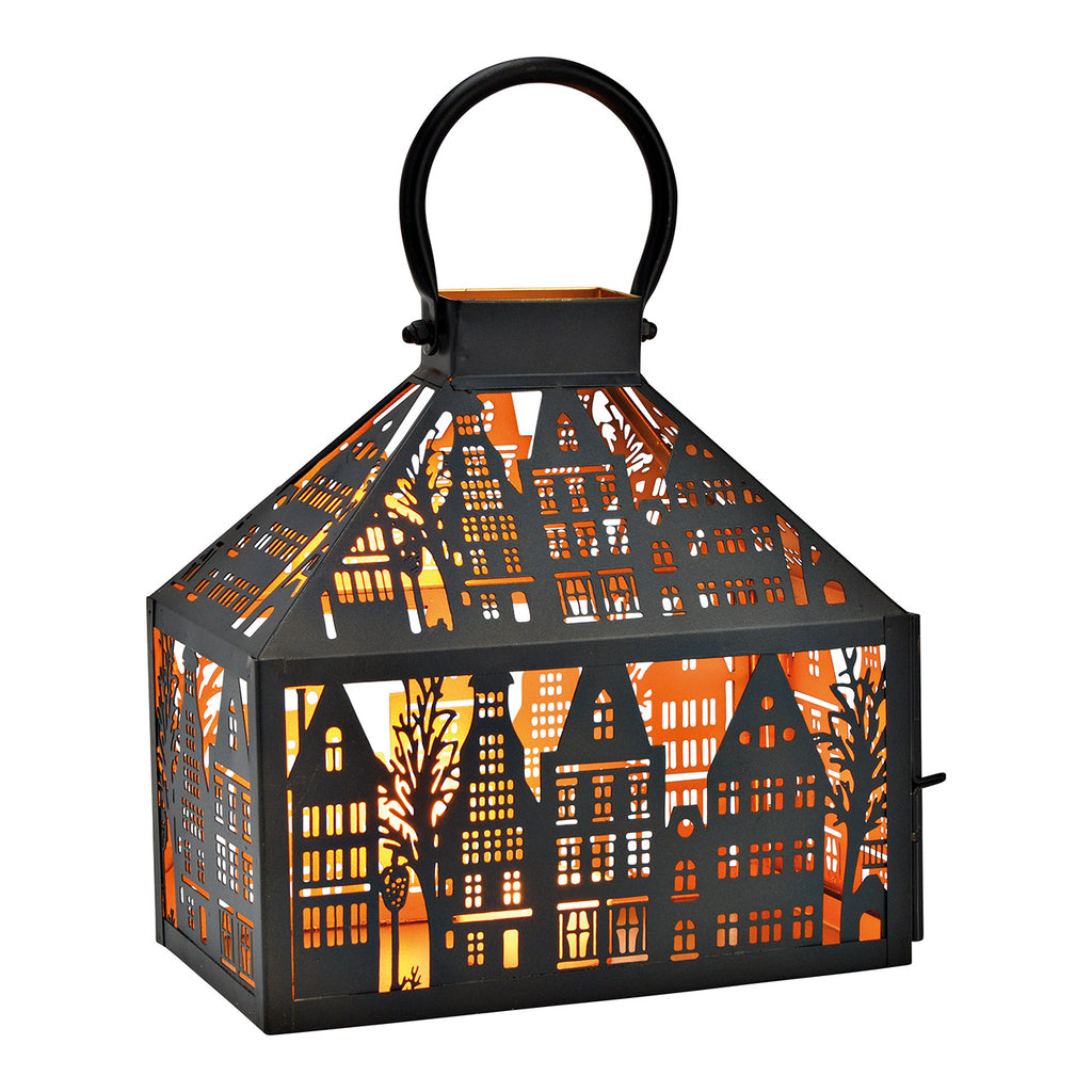 SVJ Lantaarn Stadshuis - 14x25x25 cm - Metaal - Zwart