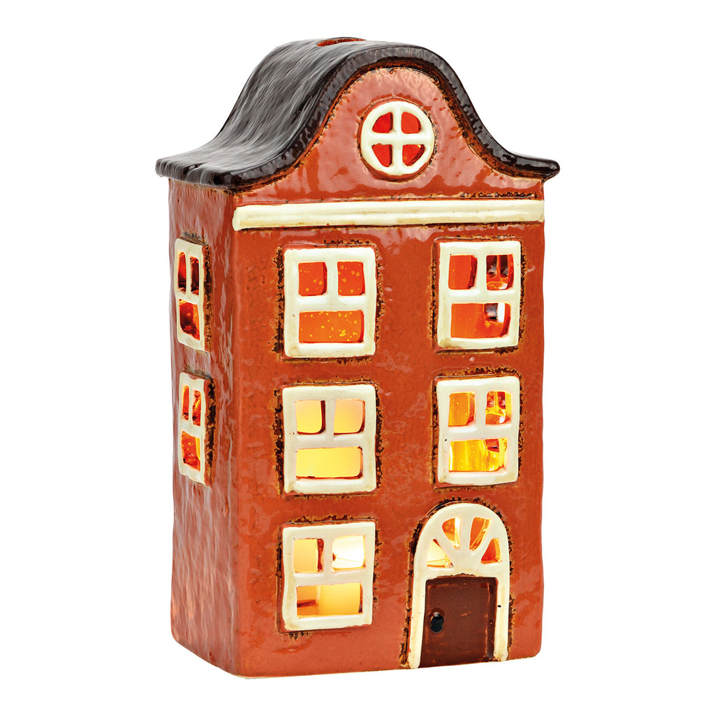 SVJ Deco Object Vuurhuisje - 9x13x22 cm - Steen - Multi