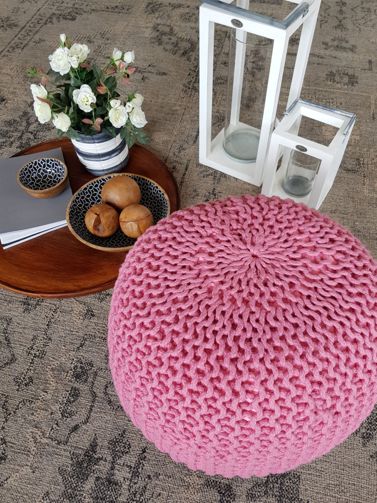 SVJ Poef Jula - 55x55x37 cm - Kunststof - Roze