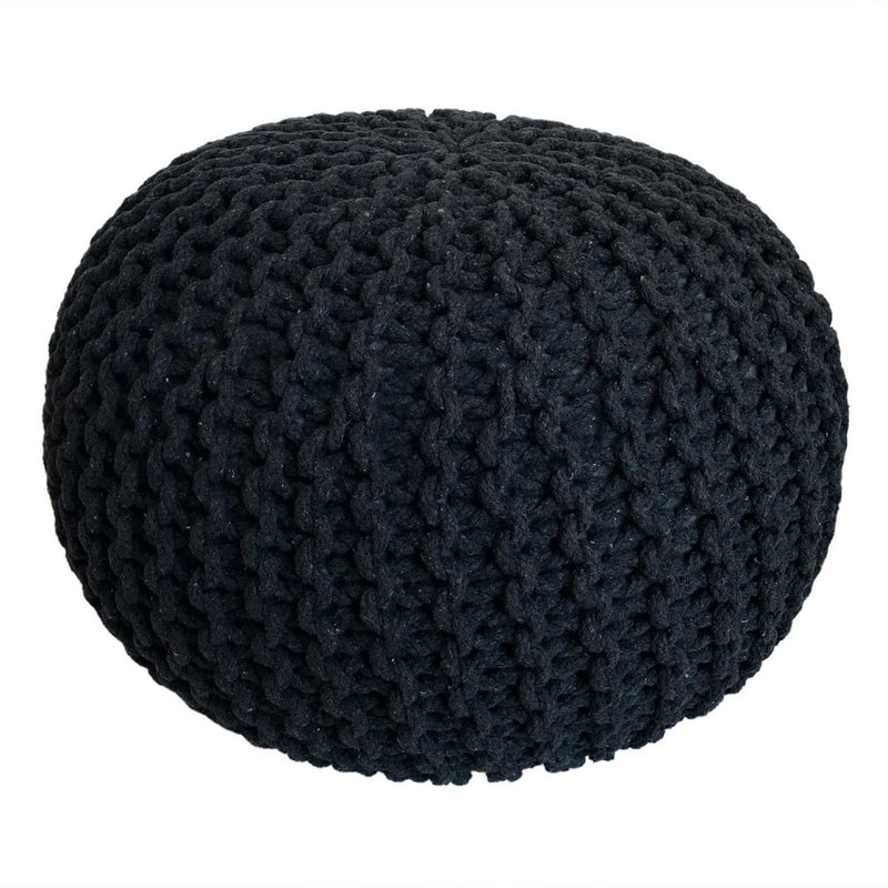 SVJ Poef Jula - 55x55x37 cm - Katoen - Zwart