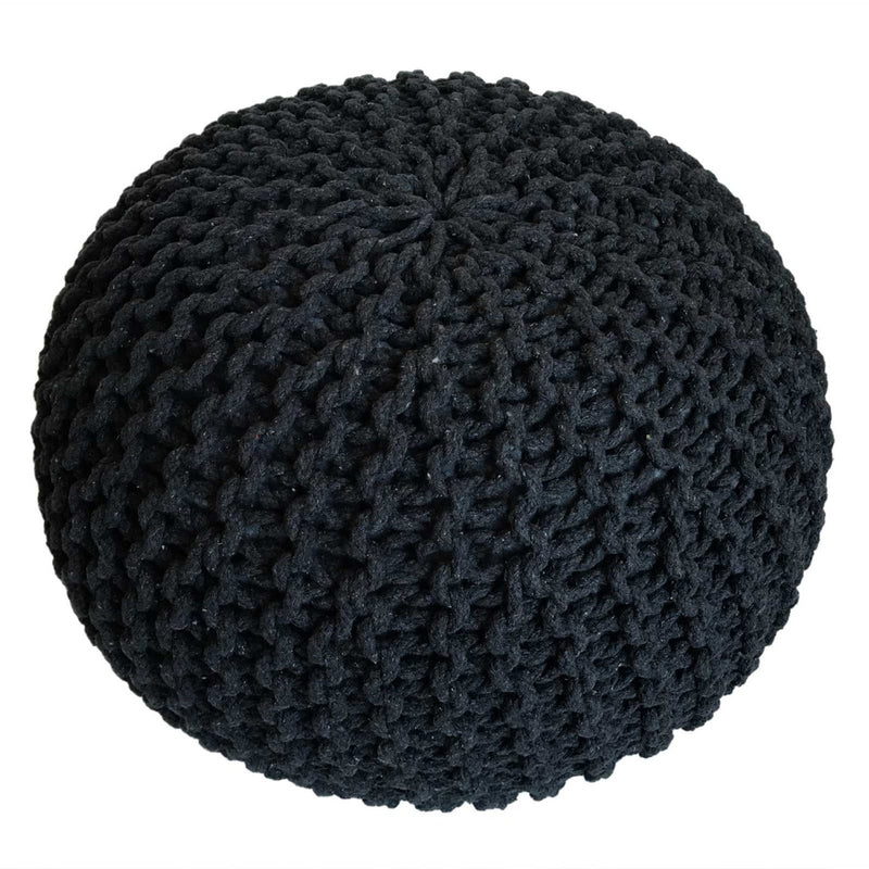 SVJ Poef Jula - 55x55x37 cm - Katoen - Zwart