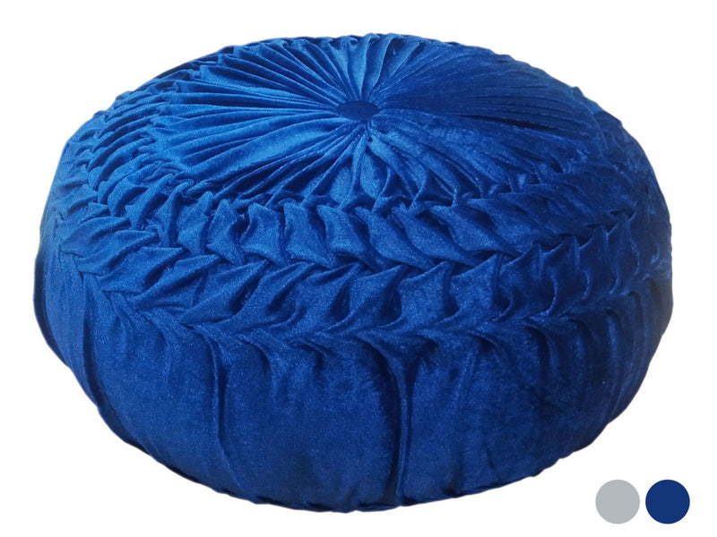 SVJ Poef - 45x45x30 cm - Fluweel - Donkerblauw