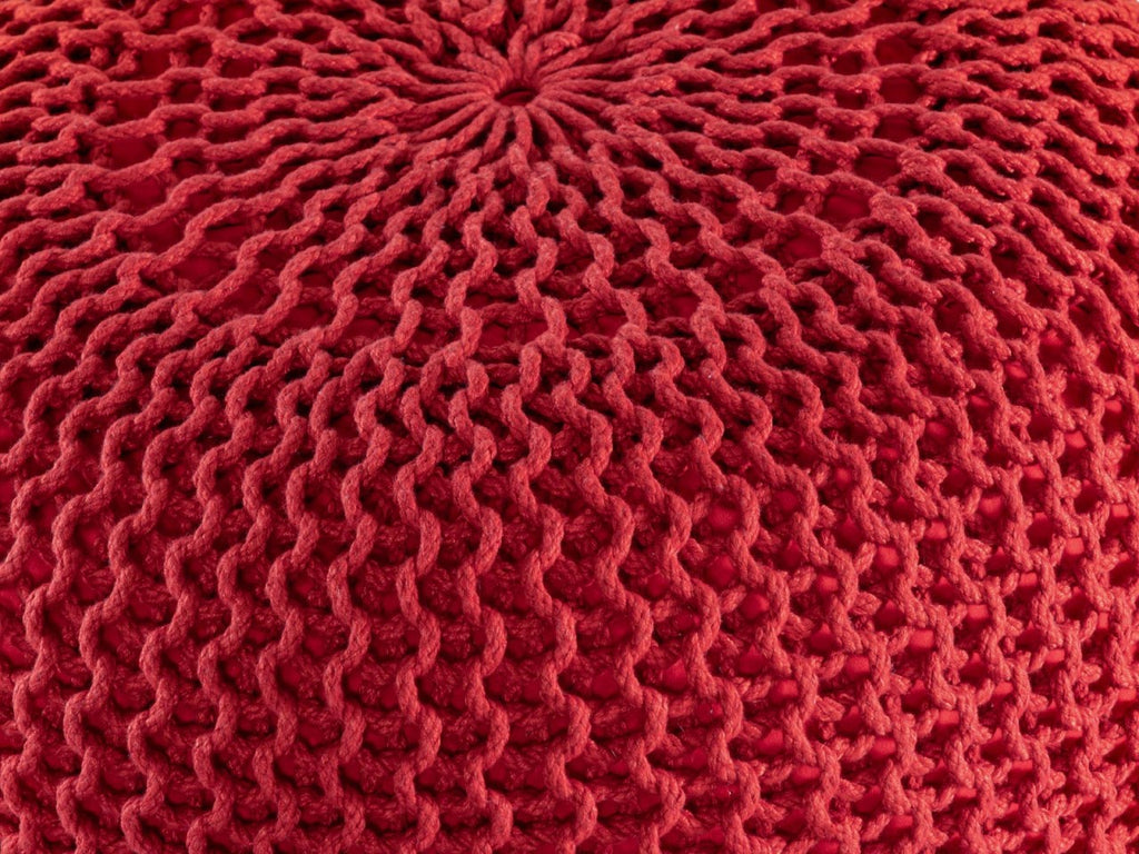 SVJ Poef - 55x55x37 cm - Katoen - Rood