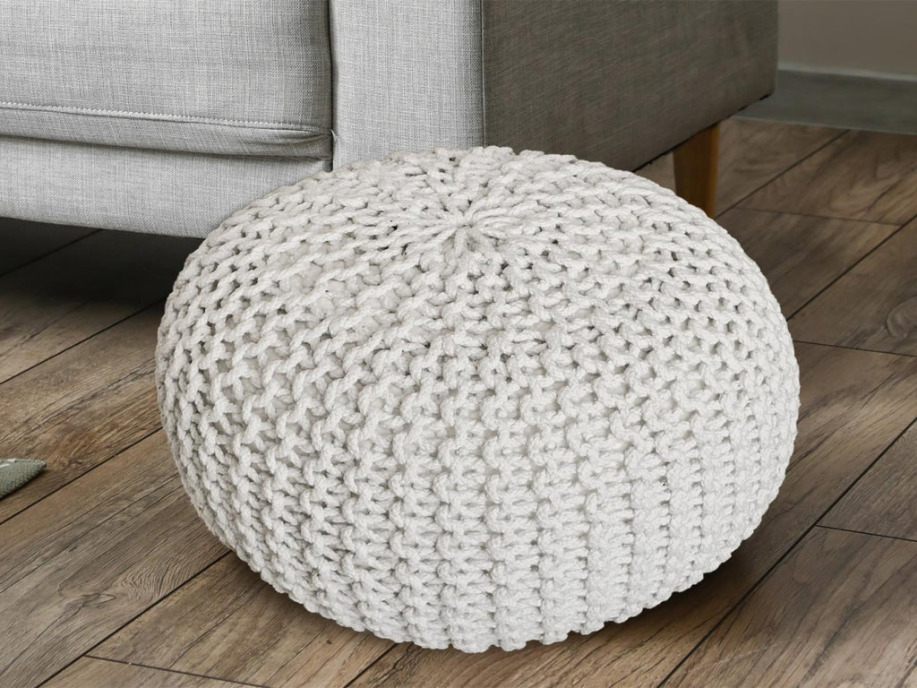 SVJ Poef Jula - 45x45x30 cm - Katoen - Wit