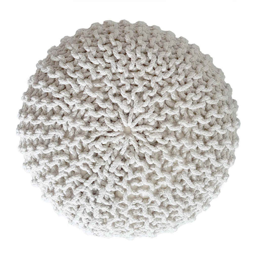 SVJ Poef Jula - 45x45x30 cm - Katoen - Wit