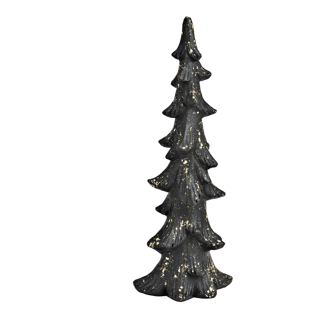 SVJ Kerstversiering Kerstboom - 13x18x46 cm - Steen - Zwart