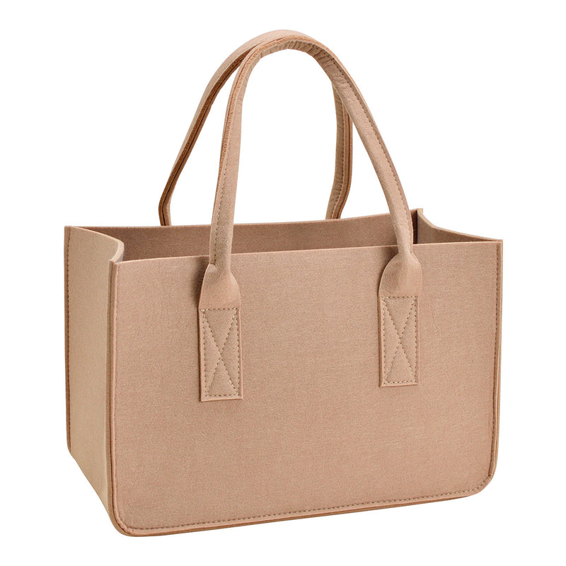 SVJ Mand Brandhoutzak - 19x38x25 cm - Vilt - Beige