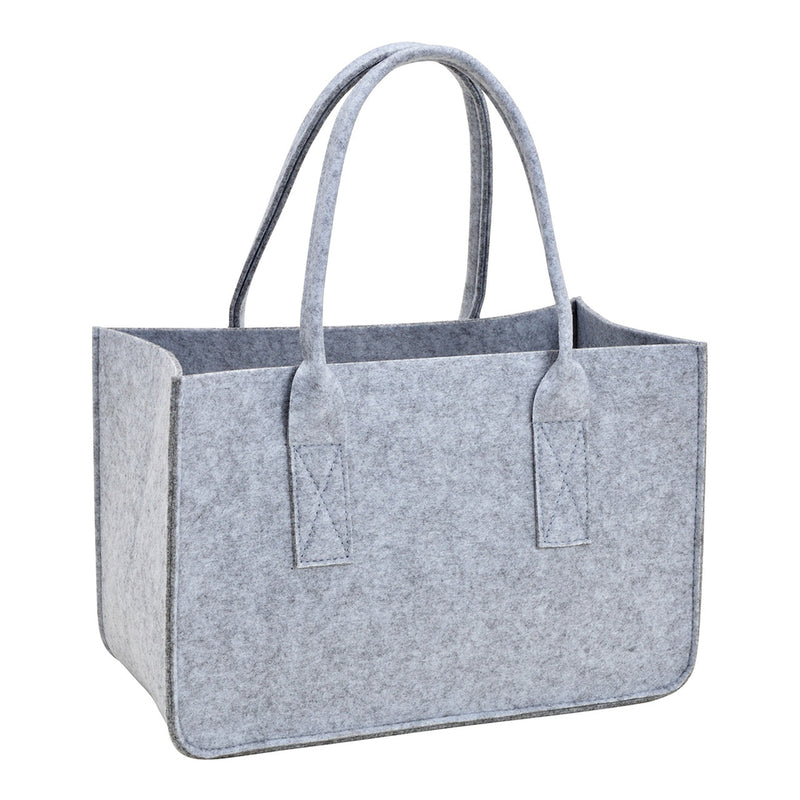 SVJ Mand Brandhoutzak - 19x38x25 cm - Vilt - Grijs