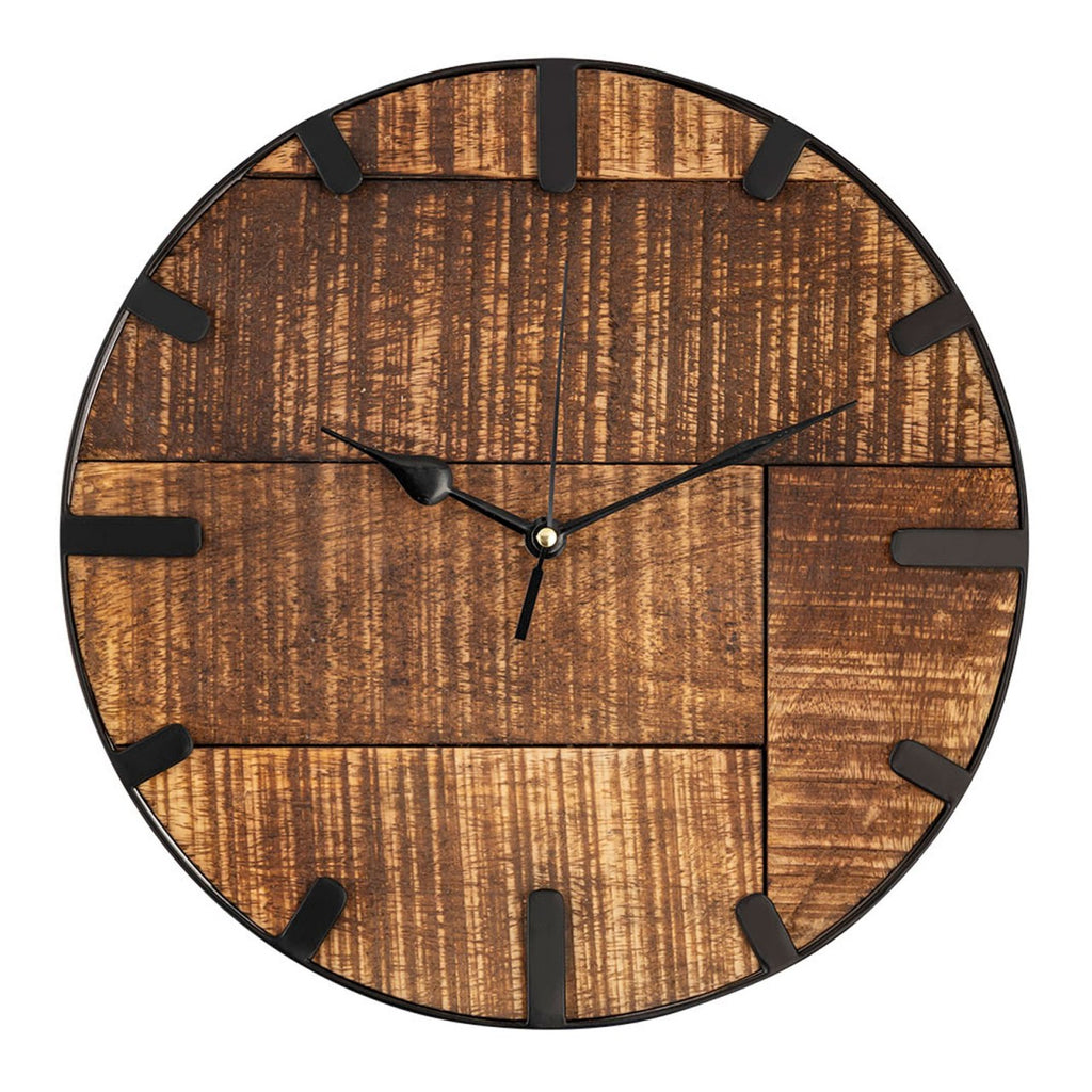 SVJ Klok Lautlos - 30x30x5 cm - Hout - Zwart