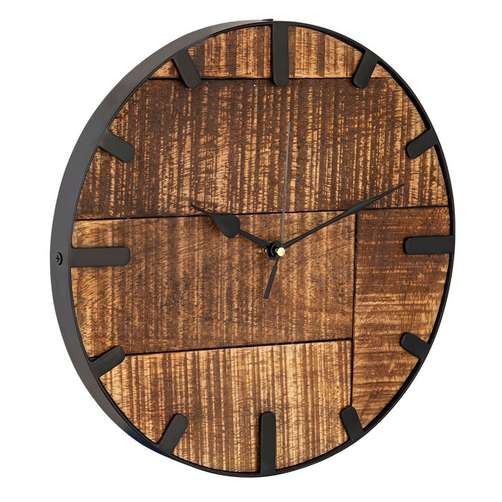SVJ Klok Lautlos - 30x30x5 cm - Hout - Zwart