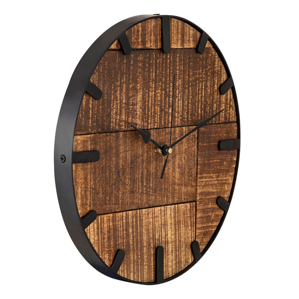 SVJ Klok Lautlos - 30x30x5 cm - Hout - Zwart