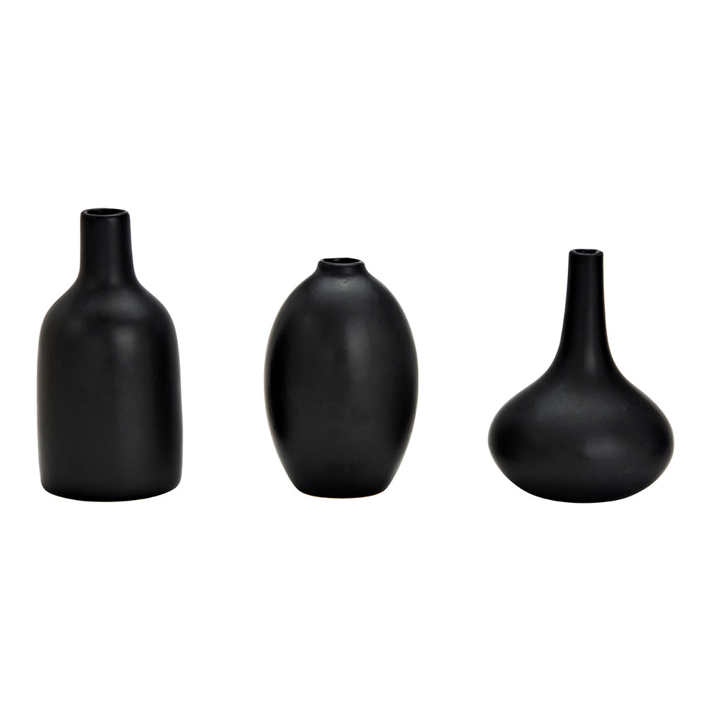 SVJ Vaas Lisa - 15x15x15 cm - Keramiek - Zwart - Set van 3