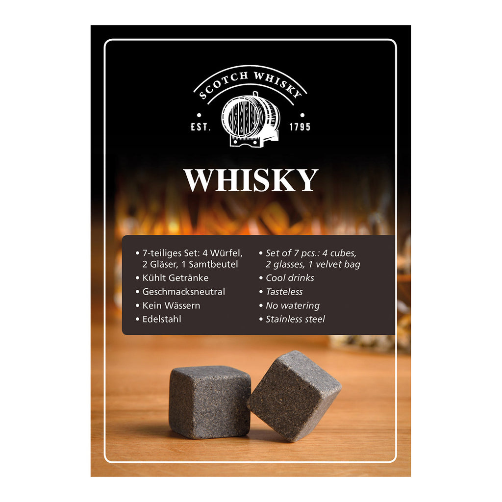 SVJ Whiskyset Ijsblokjes - 16x24x12 cm - Steen - Grijs