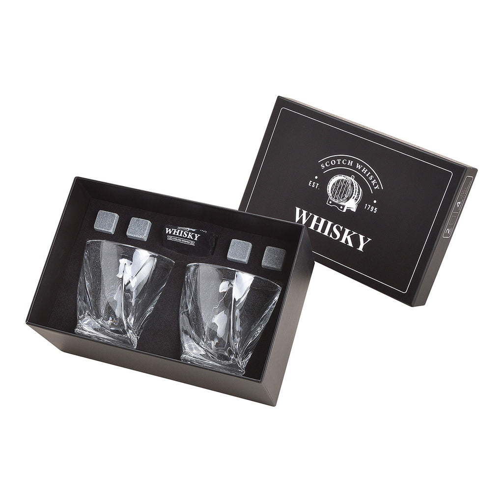 SVJ Whiskyset Ijsblokjes - 16x24x12 cm - Steen - Grijs