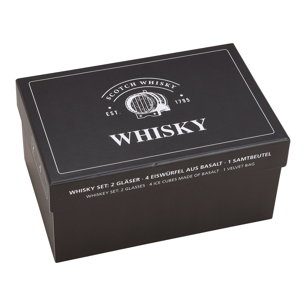 SVJ Whiskyset Ijsblokjes - 16x24x12 cm - Steen - Grijs