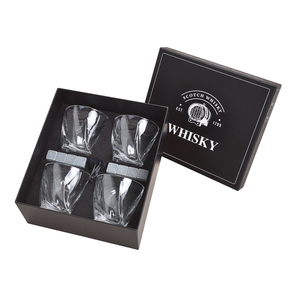 SVJ Whiskyset Ijsblokjes - 24x27x12 cm - Steen - Grijs