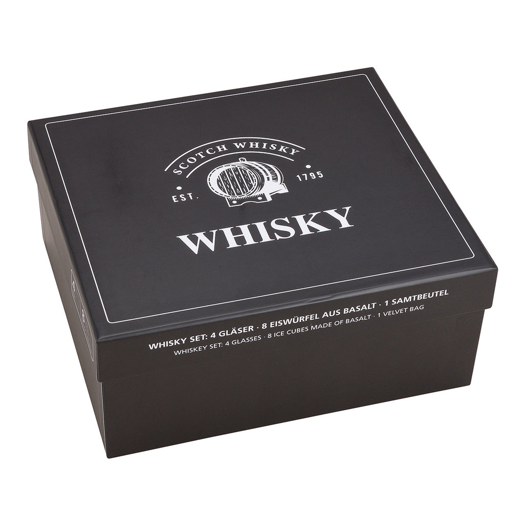 SVJ Whiskyset Ijsblokjes - 24x27x12 cm - Steen - Grijs
