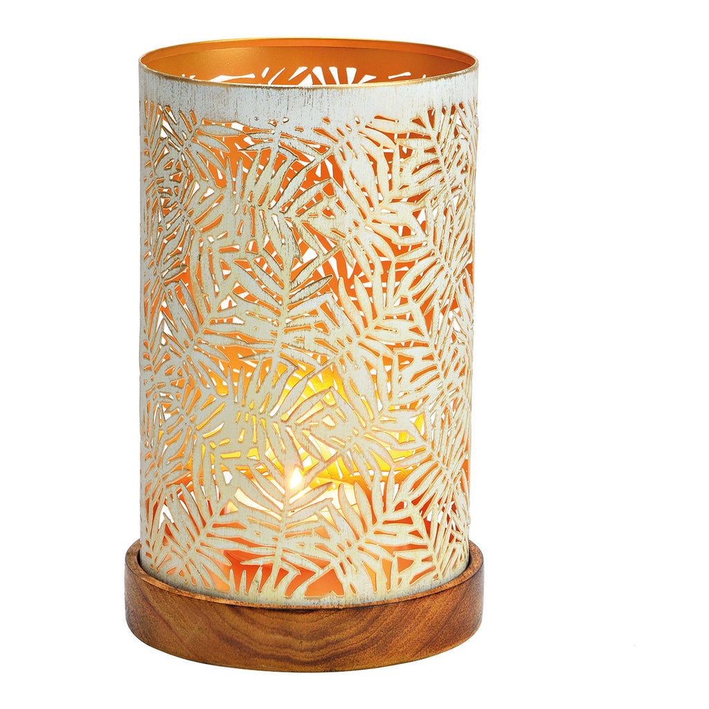 SVJ Kandelaar Lantaarn op voet - 13x13x22 cm - Metaal - Wit