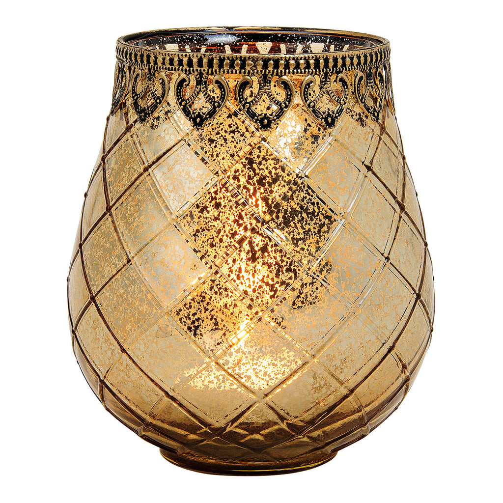 SVJ Kandelaar Marokko - 15x15x18 cm - Glas - Goud