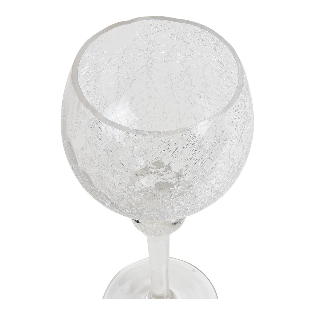 SVJ Kandelaar Kelk Cracking - 45x32x15 cm - Glas - Transparant - Set van 3