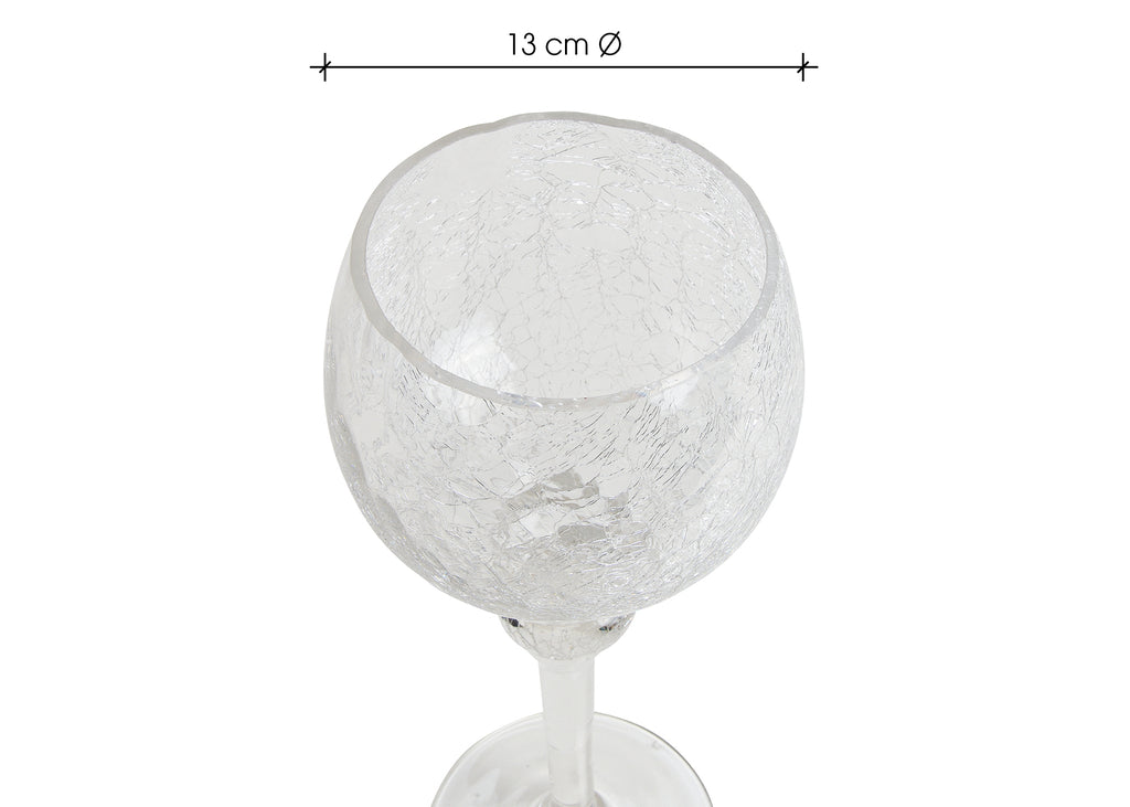 SVJ Kandelaar Kelk Cracking - 45x32x15 cm - Glas - Transparant - Set van 3