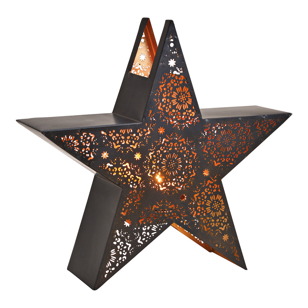 SVJ Kandelaar Ster - 10x36x35 cm - Metaal - Zwart
