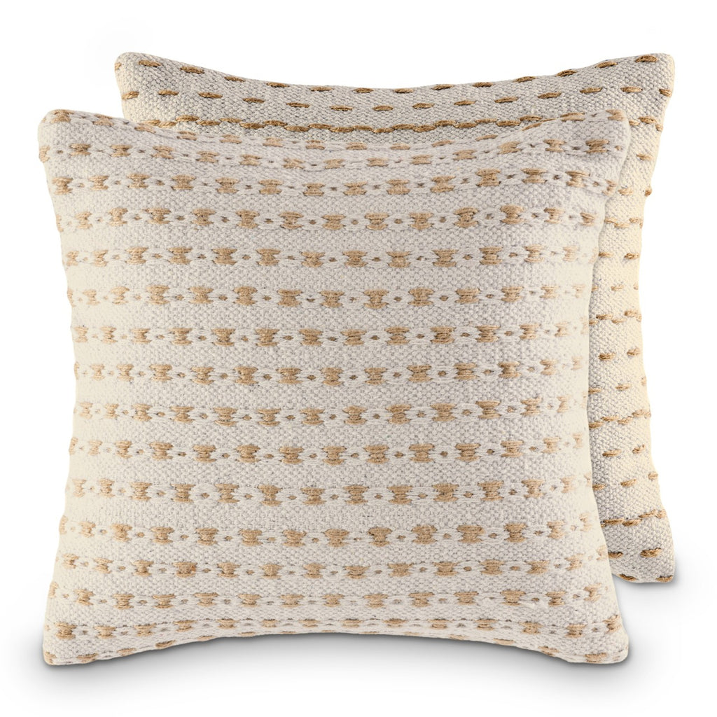 SVJ Sierkussen Siera - 40x40x7 cm - Katoen - Beige - Set van 2