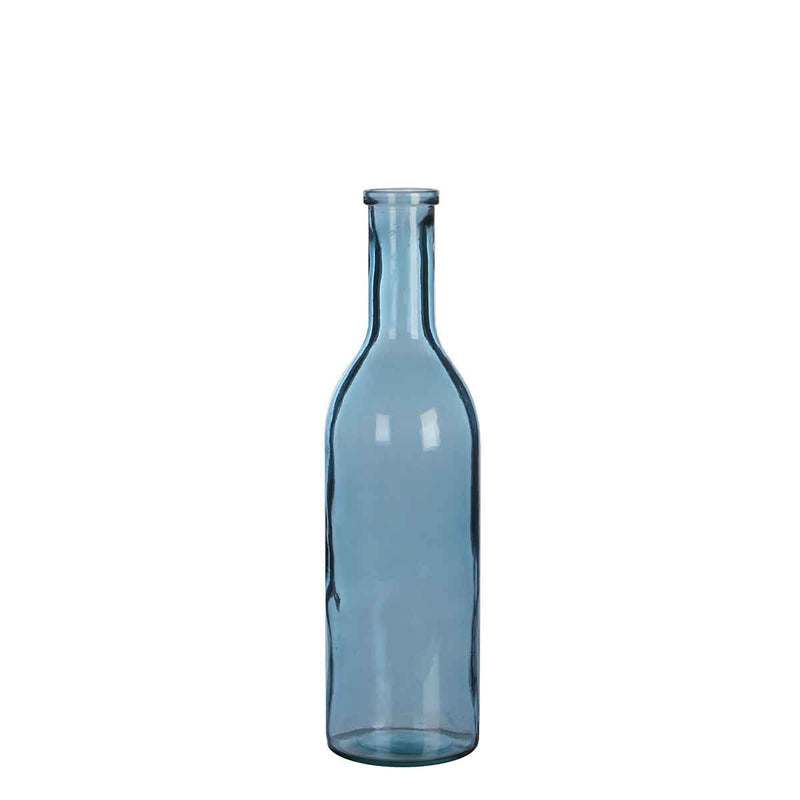 Mica Decorations rioja glazen fles lichtblauw maat in cm: 50 x 15