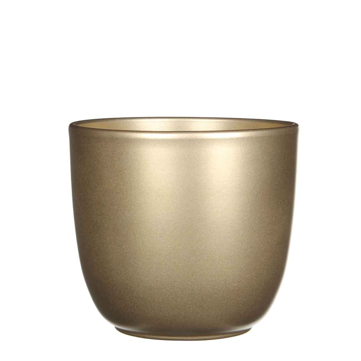 Mica Decorations tusca ronde bloempot goud maat in cm: 16 x 17