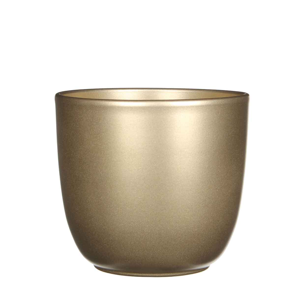 Mica Decorations tusca ronde bloempot goud maat in cm: 18 x 19