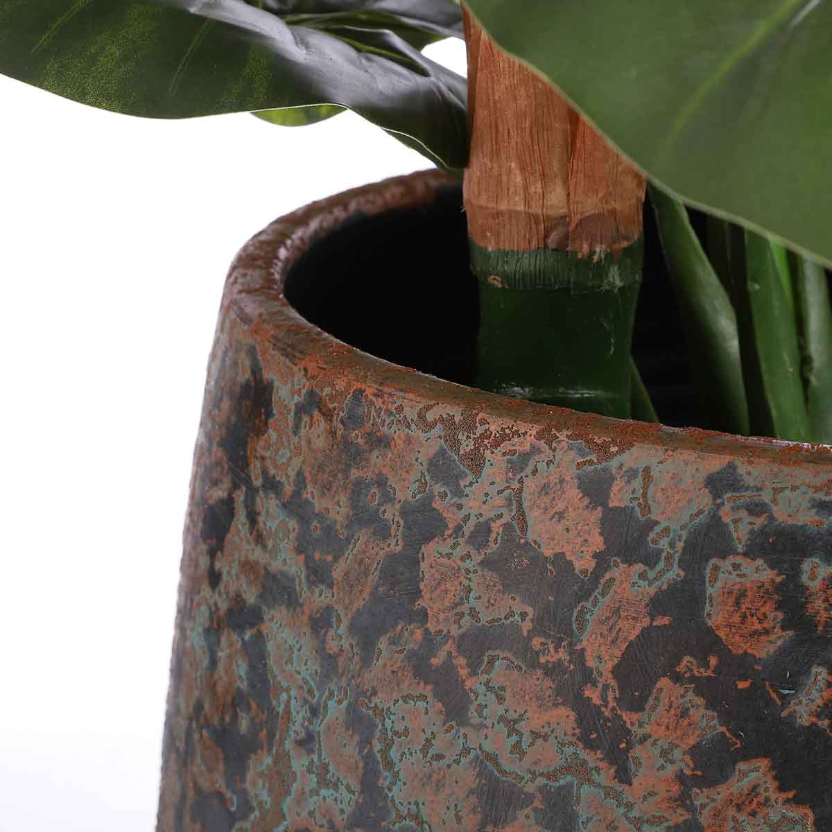 Mica Decorations clemente ronde bloempot koper maat in cm: 31 x 38