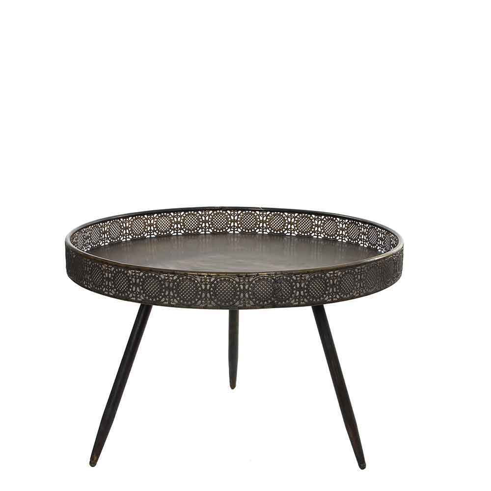 Mica Decorations ronde tafel bronskleurig maat in cm: 45,5 x 70