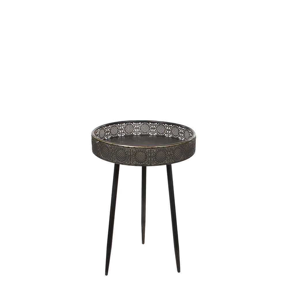 Mica Decorations ronde tafel bronskleurig maat in cm: 58 x 40