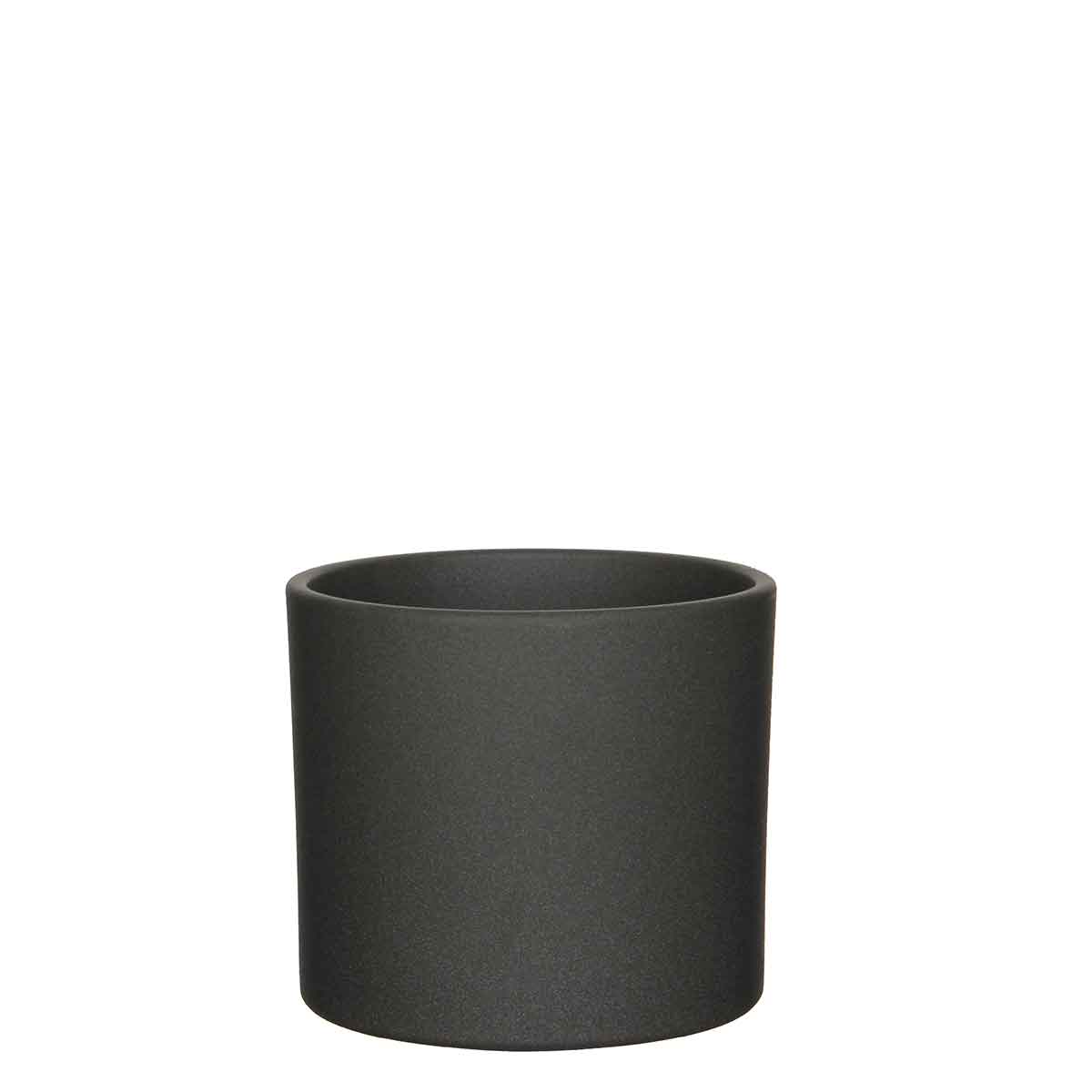 Mica Decorations era ronde bloempot donkergrijs mat maat in cm: 14x17