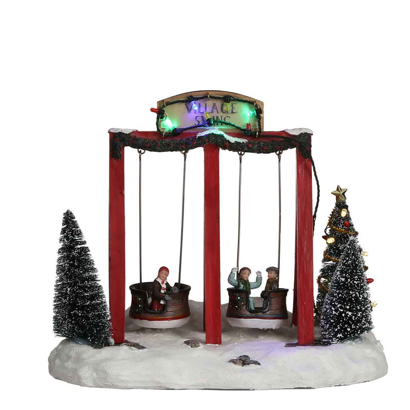 Luville Village Swing Kerstdecoratie - 21,5x15,5x18,5 cm - Op batterij