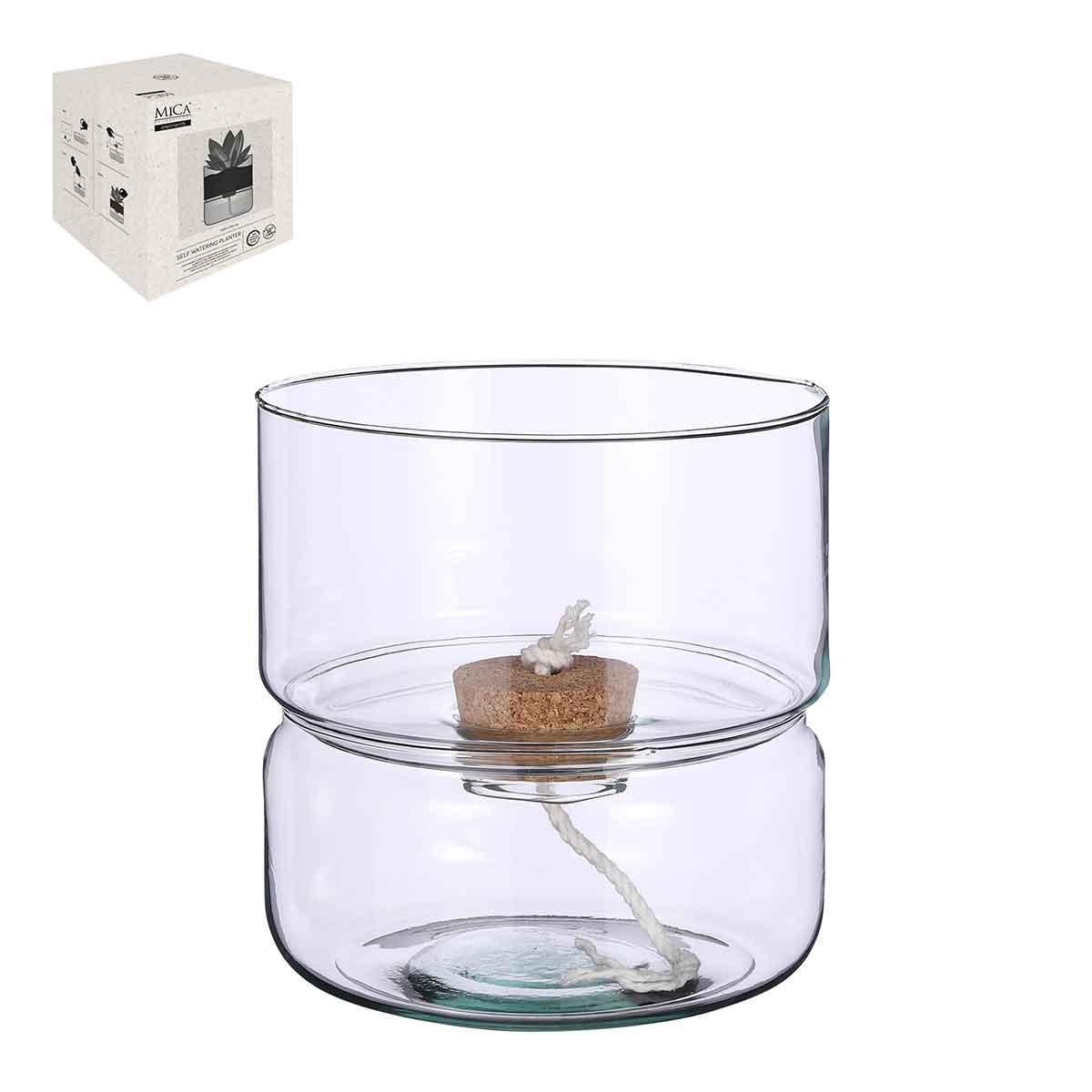 Mica Decorations Elements Pot - H22xØ19 cm - Bewateringssysteem - Glas